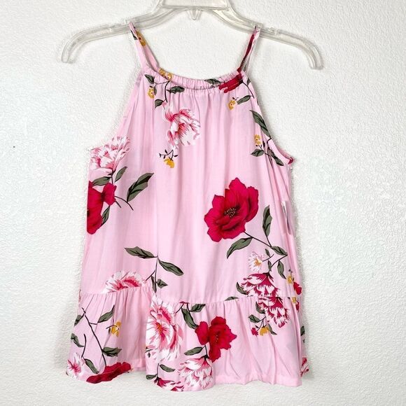Old Navy Girl’s Pink Floral Tank Top - Picture 1 of 5